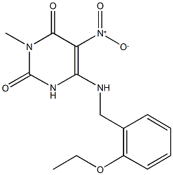 6-[(2-ethoxybenzyl)amino]-5-nitro-3-methyl-2,4(1H,3H)-pyrimidinedione Struktur