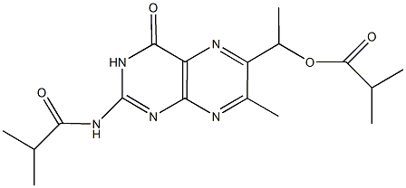 1-[2-(isobutyrylamino)-7-methyl-4-oxo-3,4-dihydro-6-pteridinyl]ethyl 2-methylpropanoate 化学構造式