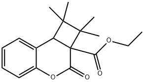 ethyl 1,1,2,2-tetramethyl-3-oxo-1,8b-dihydro-2H-cyclobuta[c]chromene-2a(3H)-carboxylate 结构式