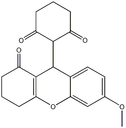 2-(6-methoxy-1-oxo-2,3,4,9-tetrahydro-1H-xanthen-9-yl)-1,3-cyclohexanedione Struktur