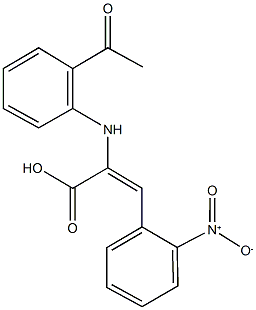 2-(2-acetylanilino)-3-{2-nitrophenyl}acrylic acid Struktur