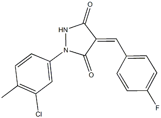 1-(3-chloro-4-methylphenyl)-4-(4-fluorobenzylidene)-3,5-pyrazolidinedione Structure