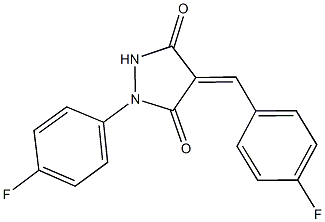 4-(4-fluorobenzylidene)-1-(4-fluorophenyl)-3,5-pyrazolidinedione,343354-99-4,结构式