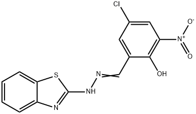 5-chloro-2-hydroxy-3-nitrobenzaldehyde 1,3-benzothiazol-2-ylhydrazone Structure