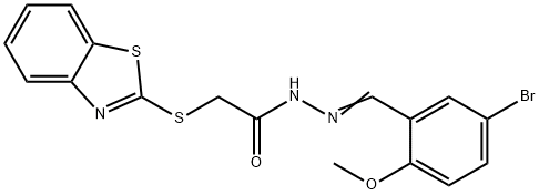 2-(1,3-benzothiazol-2-ylsulfanyl)-N'-(5-bromo-2-methoxybenzylidene)acetohydrazide Structure