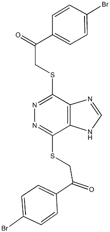 1-(4-bromophenyl)-2-[(4-{[2-(4-bromophenyl)-2-oxoethyl]sulfanyl}-1H-imidazo[4,5-d]pyridazin-7-yl)sulfanyl]ethanone,3434-10-4,结构式
