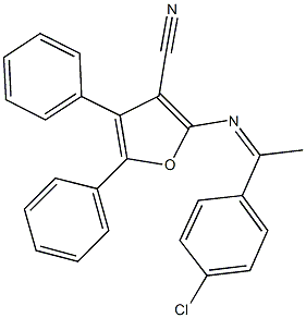 2-{[1-(4-chlorophenyl)ethylidene]amino}-4,5-diphenyl-3-furonitrile,343588-90-9,结构式