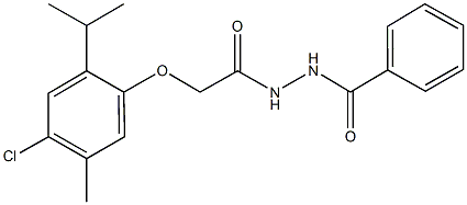 N'-benzoyl-2-(4-chloro-2-isopropyl-5-methylphenoxy)acetohydrazide Struktur