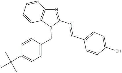 4-({[1-(4-tert-butylbenzyl)-1H-benzimidazol-2-yl]imino}methyl)phenol,343589-64-0,结构式