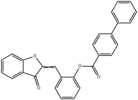 2-[(3-oxo-1-benzothien-2(3H)-ylidene)methyl]phenyl [1,1'-biphenyl]-4-carboxylate 结构式