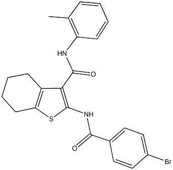 2-[(4-bromobenzoyl)amino]-N-(2-methylphenyl)-4,5,6,7-tetrahydro-1-benzothiophene-3-carboxamide Structure