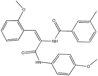 N-[1-[(4-methoxyanilino)carbonyl]-2-(2-methoxyphenyl)vinyl]-3-methylbenzamide,343590-14-7,结构式