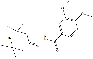 3,4-dimethoxy-N'-(2,2,6,6-tetramethyl-4-piperidinylidene)benzohydrazide 化学構造式