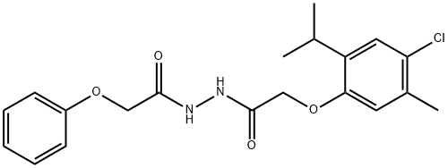 2-(4-chloro-2-isopropyl-5-methylphenoxy)-N'-(phenoxyacetyl)acetohydrazide Structure