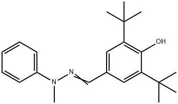 3,5-ditert-butyl-4-hydroxybenzaldehyde methyl(phenyl)hydrazone Struktur