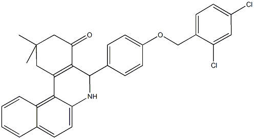 5-{4-[(2,4-dichlorobenzyl)oxy]phenyl}-2,2-dimethyl-2,3,5,6-tetrahydrobenzo[a]phenanthridin-4(1H)-one Structure