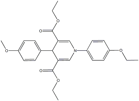 diethyl 1-(4-ethoxyphenyl)-4-(4-methoxyphenyl)-1,4-dihydro-3,5-pyridinedicarboxylate 结构式