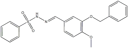 N'-[3-(benzyloxy)-4-methoxybenzylidene]benzenesulfonohydrazide 化学構造式