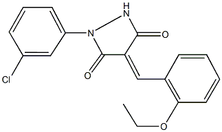 1-(3-chlorophenyl)-4-(2-ethoxybenzylidene)-3,5-pyrazolidinedione,345322-60-3,结构式