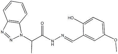 2-(1H-1,2,3-benzotriazol-1-yl)-N'-(2-hydroxy-5-methoxybenzylidene)propanohydrazide Structure