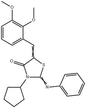 345338-77-4 3-cyclopentyl-5-(2,3-dimethoxybenzylidene)-2-(phenylimino)-1,3-thiazolidin-4-one