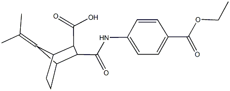 3-{[4-(ethoxycarbonyl)anilino]carbonyl}-7-(1-methylethylidene)bicyclo[2.2.1]heptane-2-carboxylic acid 结构式