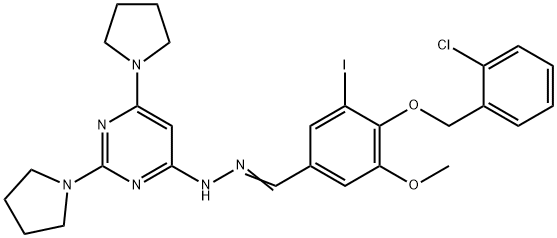 345364-54-7 4-[(2-chlorobenzyl)oxy]-3-iodo-5-methoxybenzaldehyde (2,6-dipyrrolidin-1-ylpyrimidin-4-yl)hydrazone