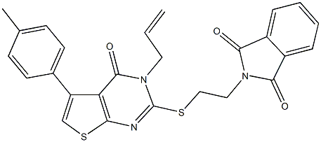 2-(2-{[3-allyl-5-(4-methylphenyl)-4-oxo-3,4-dihydrothieno[2,3-d]pyrimidin-2-yl]sulfanyl}ethyl)-1H-isoindole-1,3(2H)-dione,345616-22-0,结构式