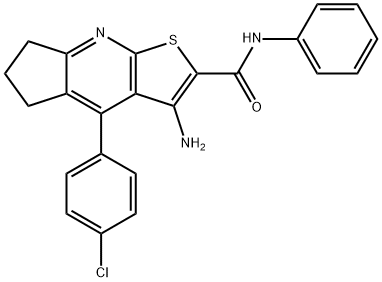 3-amino-4-(4-chlorophenyl)-N-phenyl-6,7-dihydro-5H-cyclopenta[b]thieno[3,2-e]pyridine-2-carboxamide 结构式