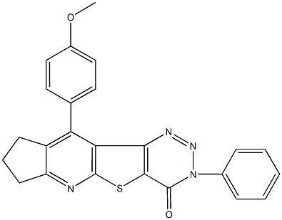 10-(4-methoxyphenyl)-3-phenyl-8,9-dihydro-3H-cyclopenta[5',6']pyrido[3',2':4,5]thieno[3,2-d][1,2,3]triazin-4(7H)-one Structure