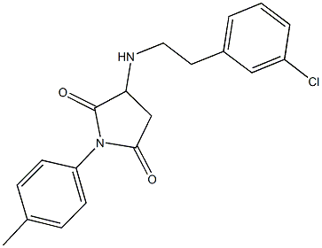 3-{[2-(3-chlorophenyl)ethyl]amino}-1-(4-methylphenyl)-2,5-pyrrolidinedione,345952-07-0,结构式