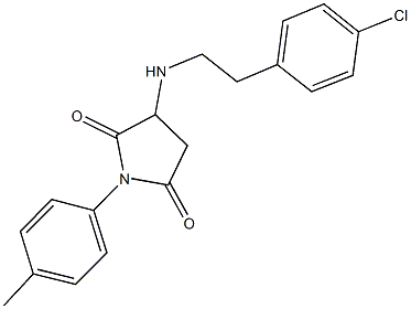 3-{[2-(4-chlorophenyl)ethyl]amino}-1-(4-methylphenyl)-2,5-pyrrolidinedione 化学構造式