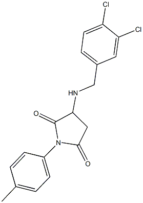 3-[(3,4-dichlorobenzyl)amino]-1-(4-methylphenyl)-2,5-pyrrolidinedione Structure