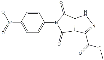 methyl 5-{4-nitrophenyl}-6a-methyl-4,6-dioxo-1,3a,4,5,6,6a-hexahydropyrrolo[3,4-c]pyrazole-3-carboxylate Structure