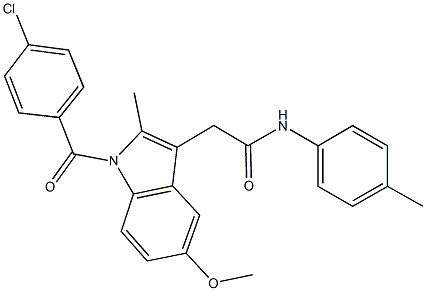 2-[1-(4-chlorobenzoyl)-5-methoxy-2-methyl-1H-indol-3-yl]-N-(4-methylphenyl)acetamide,345960-78-3,结构式