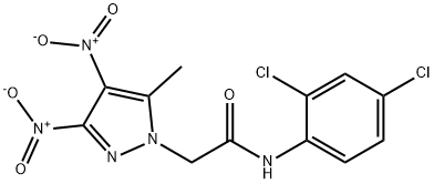 2-{3,4-dinitro-5-methyl-1H-pyrazol-1-yl}-N-(2,4-dichlorophenyl)acetamide 结构式