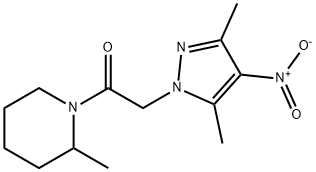 1-({4-nitro-3,5-dimethyl-1H-pyrazol-1-yl}acetyl)-2-methylpiperidine 结构式