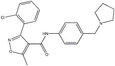 3-(2-chlorophenyl)-5-methyl-N-[4-(1-pyrrolidinylmethyl)phenyl]-4-isoxazolecarboxamide Structure