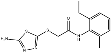 2-[(5-amino-1,3,4-thiadiazol-2-yl)sulfanyl]-N-(2-ethyl-6-methylphenyl)acetamide Structure