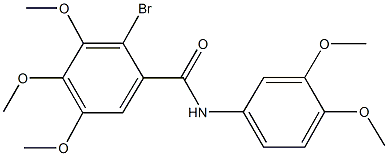 2-bromo-N-(3,4-dimethoxyphenyl)-3,4,5-trimethoxybenzamide 化学構造式