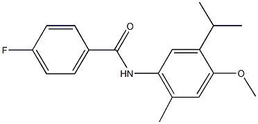 4-fluoro-N-(5-isopropyl-4-methoxy-2-methylphenyl)benzamide Structure