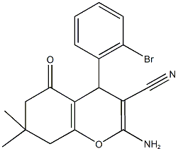 2-amino-4-(2-bromophenyl)-7,7-dimethyl-5-oxo-5,6,7,8-tetrahydro-4H-chromene-3-carbonitrile Structure