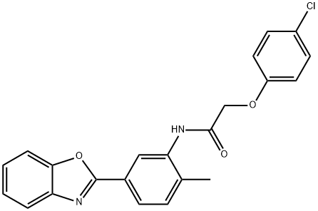 N-[5-(1,3-benzoxazol-2-yl)-2-methylphenyl]-2-(4-chlorophenoxy)acetamide,346454-66-8,结构式