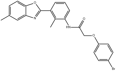 2-(4-bromophenoxy)-N-[2-methyl-3-(5-methyl-1,3-benzoxazol-2-yl)phenyl]acetamide|