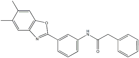 N-[3-(5,6-dimethyl-1,3-benzoxazol-2-yl)phenyl]-2-phenylacetamide Structure