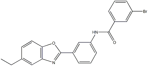 3-bromo-N-[3-(5-ethyl-1,3-benzoxazol-2-yl)phenyl]benzamide,346455-20-7,结构式
