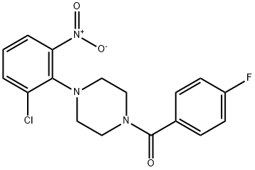 1-{2-chloro-6-nitrophenyl}-4-(4-fluorobenzoyl)piperazine 结构式