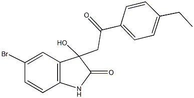 5-bromo-3-[2-(4-ethylphenyl)-2-oxoethyl]-3-hydroxy-1,3-dihydro-2H-indol-2-one Structure