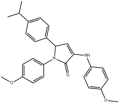 5-(4-isopropylphenyl)-3-(4-methoxyanilino)-1-(4-methoxyphenyl)-1,5-dihydro-2H-pyrrol-2-one Struktur