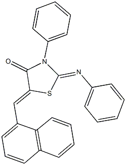 5-(1-naphthylmethylene)-3-phenyl-2-(phenylimino)-1,3-thiazolidin-4-one,346633-34-9,结构式